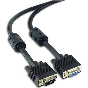 Premium VGA monitor verlengkabel met ferriet kernen - CU koper aders / zwart - 3 meter
