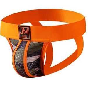 JOCKMAIL Heren jockstraps ondergoed sexy mesh laagbouw stretch jock riem voor mannen, Oranje, XL
