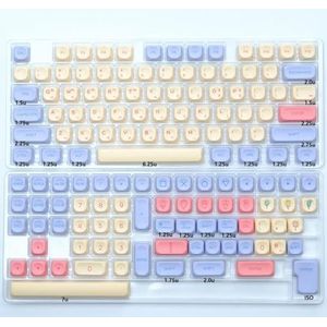QPSJXN KBDIY KOA KEYCAPS 140 PBT KEYCAP MOA Japanse Koreaanse Russische stijl 7U ISO voor mechanische toetsenborden (Marshmallow-KR)