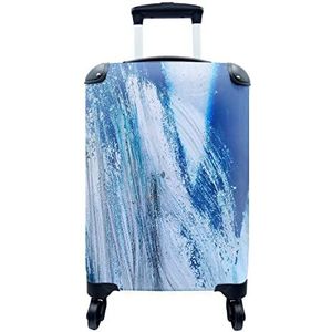 MuchoWow® Koffer - Een schilderij van een blauwe uitbarsting - Past binnen 55x40x20 cm en 55x35x25 cm - Handbagage - Trolley - Fotokoffer - Cabin Size - Print