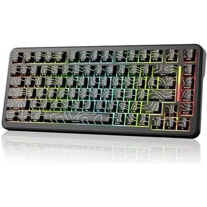 ATTACK SHARK X82PRO HE 75% Wireless Rapid Trigger Gaming Keyboard, Hall Effect Magnetic Switch Keyboard with 0.01mm RT Adjustable Actuation, 8Khz Polling Rate, Hot-Swap, RGB, for PC Gamer (Black)