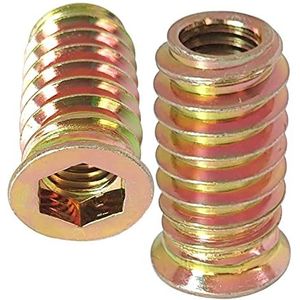 Inschroefmoer voor Hout - M6 M8 - 50 Stuks - Met Inbus Draadbussen voor Meubels