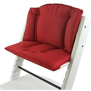 Bambiniwelt Vervangende overtrek, zitkussen, kussenset, stoelverkleiner, compatibel met STOKKE Tripp Trapp voor hoge stoel, kinderstoel, gemêleerd rood