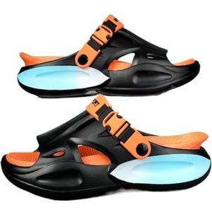 fengqingyunyan0304 Slide, zomersandalen voor heren met dikke zool voor buiten, voor heren, Oranje, 45 EU