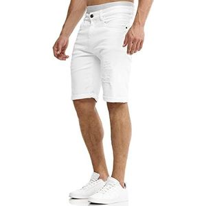 INDICODE Heren Caden Jeans Shorts | Jeans korte broek met 5 zakken Holes - Off White XL