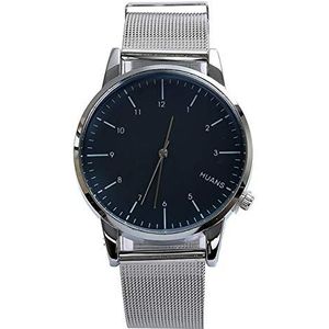 Heren horloges Top Brand Luxe Mesh Belt Calendar quartz horloge Beknopte Heren horloges Digitale Horloge van de Sport (Color : Blue)