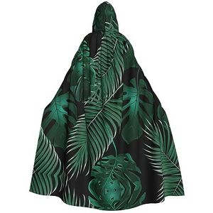 Bxzpzplj Banana Leaf Green Womens Mens volledige lengte carnaval cape met capuchon cosplay kostuums mantel, 185 cm