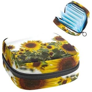 Opbergtas voor maandverband, menstruatiekit tas voor school, menstruatiecup zakje, maandverband organizer, zonnebloemen