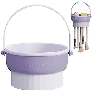 Siliconen make-up kwastenreiniger | Opvouwbare make-upreiniger voor penselen,Reinig en bewaar make-upborstels voor make-upspons, poederdons, make-upborstelreinigers Qarido