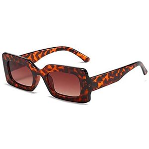 Mode concaaf modellering bril tij cool vierkante straat schieten zonnebril voor dames meisjes (kleur: luipaard, maat: gratis maat)