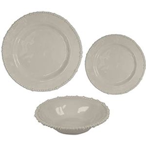 Baci Milano Collectie Joke tafel & keuken borden servies 18 stuks kleur taupe