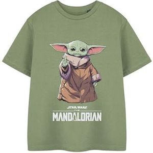 Star Wars Grogu jongens groen T-shirt | Mandalorian T-shirt met korte mouwen en kinderkleding | De kinderprinttop voor tieners | Officieel gelicentieerde koopwaar