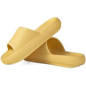 Dames Zomer Slippers Universele sneldrogend verdikte antislip sandalen dikke zool huis slippers badkamer schoenen zomer strand sandaal slipper Sloffen (Color : Yellow, Size : 36-37(240mm))