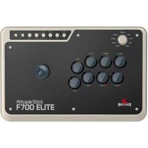 MAYFLASH Arcade Stick F700 Elite with Sanwa Buttons and Joystick for PS5, PS4, Switch, Windows, Apple, Android, and more. The Fighting Stick supports wireless Bluetooth, 2.4G, and wired connections.