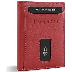 bugatti Secure Slim Mini Portemonnee Speciaal, muntzakje met rits, RFID, leer, rood