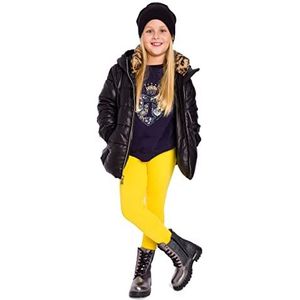 SOFTSAIL Thermolegging voor meisjes, gevoerde winterlegging van katoen, kinderleggings, geel, 6 Jaar