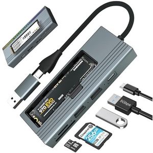 Reagle - USB-C Hub & M.2 SSD Behuizing - Aluminium - 100W Power Delivery - USB 3.2 Gen 2 - RGB LED