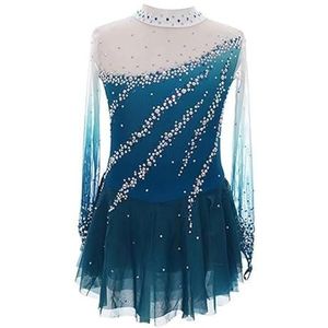 Nnnydjy Professionele kunstschaatsjurken voor meisjes Wedstrijdkleding voor rolschaatsen voor dames Handgemaakt balletpak Modieus turnpakje voor ritmische gymnastiek,A,11_13Years