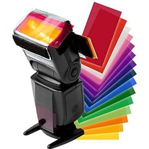 vhbw 12x Colour Gel Filters compatibel met Nikon Speedlight SB-500 Flash, Camera - Colour Gel Flash Filter Set incl. bevestigingsmiddel, kunststof