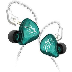 erjigo KZ ZST X in-ear monitoren, verbeterde dynamische hybride dual driver ZSTX oortelefoons, HiFi Stereo IEM bedrade oordopjes/hoofdtelefoon met afneembare kabel voor muzikant audiofiel (zonder
