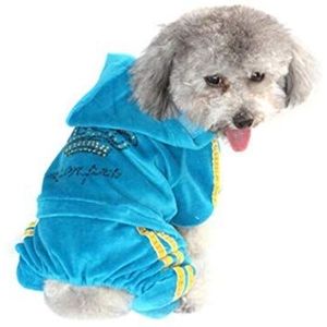 Wudimaoyiyouxian Dog Sweatshirts, Cute Velvet Pet Dog Kleding Rhinestone Crown Wear Luxe Dieren Jumpsuit, Chihuahua Yorkshire Puppies Supplies (Color : L, Size : XS)
