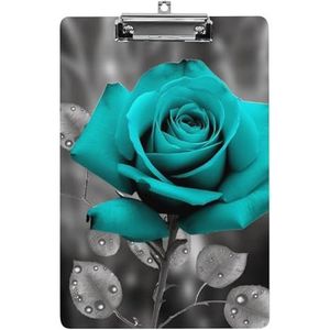 Teal Grey Rose Klemborden Kantoor Klembord 20 x 30 cm Acryl Clip Board met Metalen Clip Letter Size A4 Houder Leuke Opknoping Klembord voor Werk