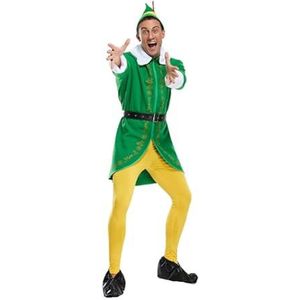Buddy de Elf-kostuum voor mannen, Kerst Cosplay Elf-outfit Volledige set kostuums voor volwassenen The New(Green,XL)