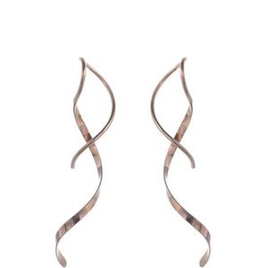 Oorbellen Koreaanse Helix Wave Curve Ear Line Manchet Roestvrij staal bungelende Earring vrouwen Fashion sieraden-rose goud