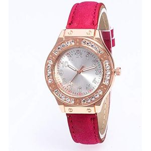 New Fashion Rose Gold Leather horloges Dames Diamond Watch Ladies Casual Dress Quartz Horloge Reloj Mujer, 10 kleuren (Color : 4)