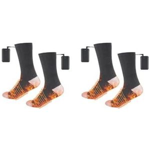 2 paar elektrische verwarmde sokken voor de winter, koudebescherming, thermische zweetopname, voetwarmers