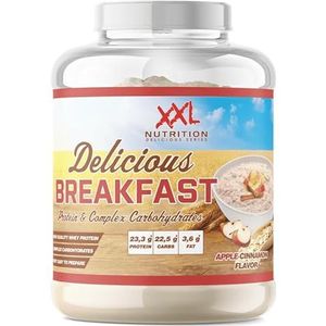 XXL Nutrition - Delicious Breakfast - Appel Kaneel - Eiwitrijk Ontbijt of Snack - Whey Protein Melkeiwit - Complexe Koolhydraten - 1000 Gram