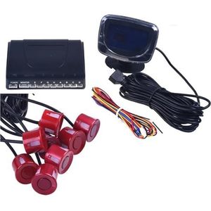 Sensoren Parkeersensor 1Set Parkeersensorenset Voor Auto's Display 4 Sensoren Voor Alle Auto's Achteruitrijhulp Achteruitrijradarmonitor Pdc Parkeersensor(8 red)