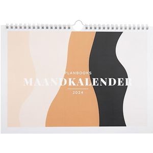 Planbooks - Maandkalender - Familieplanner 2024 - Maandplanner 2024 - Maandkalender 2024 ophangbaar - Maandplanner - Donkere kleuren