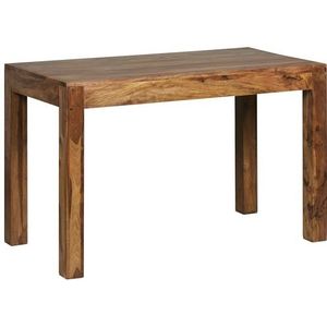 WOHNLING eettafel massief houten Sheesham 120cm eettafel houten tafel Ontwerp keukentafel landelijke stijl donkerbruin