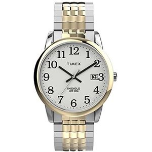 Timex Men's Easy Reader 35mm Perfect Fit Quartz Stainless Steel Strap, Two-Tone, 20 Casual Watch (Model: TW2V056009J)