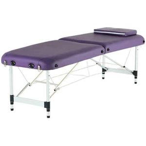 CQCCQ In hoogte verstelbare opvouwbare massagebed, schoonheidstherapie, tatoeage, draagbaar bed, geschikt for spa-salon, gemakkelijk mee te nemen(Purple,185x60x51-78cm)
