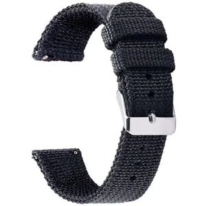 Ateldooly Nylon Canvas Horlogeband 18mm 20mm 22mm 24mm Geweven Zachte Riem Universele Armband voor Mannen Vrouwen Sport Quick Release Polsband, 18mm, Nylon