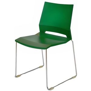 topsit Stapelbare bezoekersstoel, wachtkamerstoel, metalen frame, bureaustoel, moderne conferentiestoel, stoel voor receptie, pauzes, gekleurde stoel (groen)