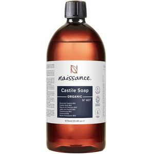 Naissance Biologische Gecertificeerde Castile Vloeibare Zeep (nr. 407) 870 ml - Natuurlijke, Veganistisch, Ongeparfumeerde, vrij van SLS en SLES
