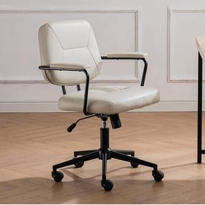 Bureaustoelen Middenachter bureaustoelen Leren ligstoel met armleuning en wielen Ergonomische bureaustoel Verstelbare stoel