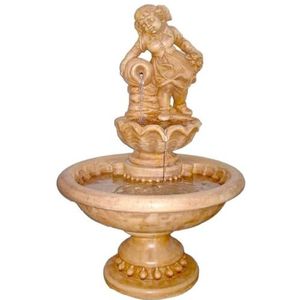 Casa Padrino baroque fountain sand Ø 120 x H. 171 cm - Magnificent garden fountain - Garden decoration fountain - Baroque & Art Nouveau Garden Decoration Accessories