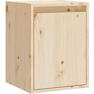 vidaXL Wandkast 30x30x40 cm massief grenenhout, houten wandkast, hangende kast, wandschap, hangkast, wand tv-kast, wandmeubel, zwevend schap