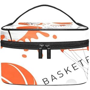 Basketbal make-up organizer tas, reismake-up tas organizer case draagbare cosmetische tas voor vrouwen en meisjes toiletartikelen, Meerkleurig, 22.5x15x13.8cm/8.9x5.9x5.4in