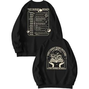 MLZHAN They Didn't Burn Witches Front Print Vrouwen Sweatshirt Ze Burned Feministische Heksen Terug Gedrukt Lange Mouw Shirt Tops, Zwart, S