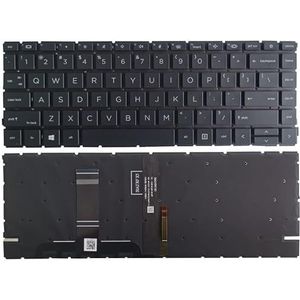 Verlicht Amerikaans/Brits/Spaans/Latijns toetsenbord voor HP ProBook 14 445 G8 440 met palmrest, bovenste cover en touchpad(US Keyboard)