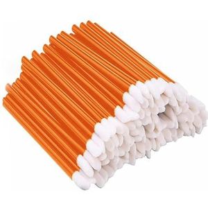 VIVIIHOO 100 stuks wegwerp lippenpenseel, lippenstift, make-upkwast, wenkbrauwpenseel, beauty tool kit (oranje)