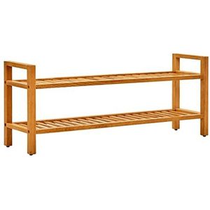 vidaXL Schoenenrek met 2 schappen 100x27x40 cm massief eikenhout