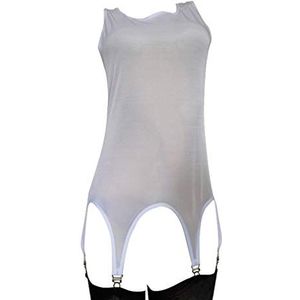 MEIHAOWEI Mesh dijbeen kousenriem sexy jarretelgordel riem voor lingerie dijbeen kous, wit-k811, XXL