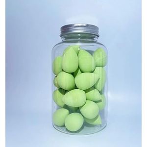 4~100 Stuks Mini Make-Ei Zachte Kleine Cosmetische Bladerdeeg Spons Droog Nat Gebruik Schoonheid Ei Facial Foundation crème Concealer Makeup Tools (Color : 40Pcs Green)