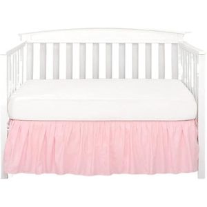 Divan Base Cover Made Small Bedrok Toevoegen Witte Toplakens 4 Zijden Geplooide Ruches voor Samll Jongens Meisjes Sprei Bedrok (Roze, 71x132x36cm)